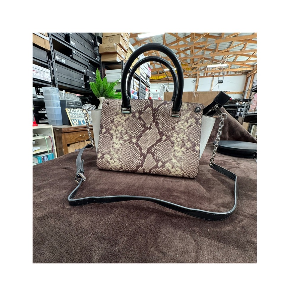 Michael Kors Snake Print Satchel Handbag - Picture 4 of 10